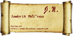 Jambrik Mínea névjegykártya